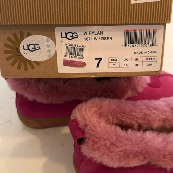 UGG Fuchsia Furry Slippers - Picture 7 of 7